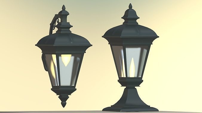 LightWall and Yard Low-poly 3D model