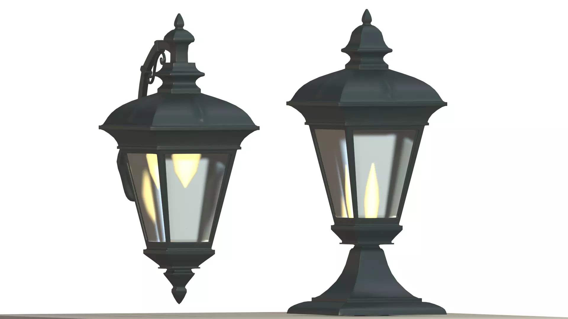 LightWall and Yard Low-poly 3D model_0