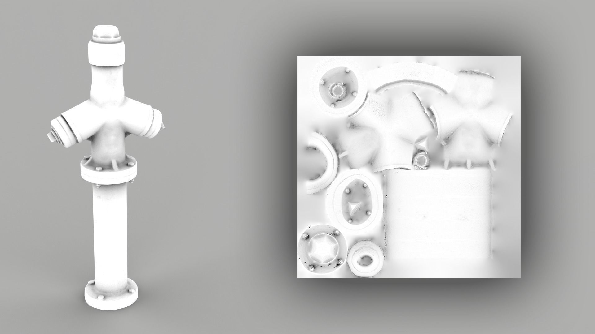 Fire Hydrant 3 Low-poly 3D model_7