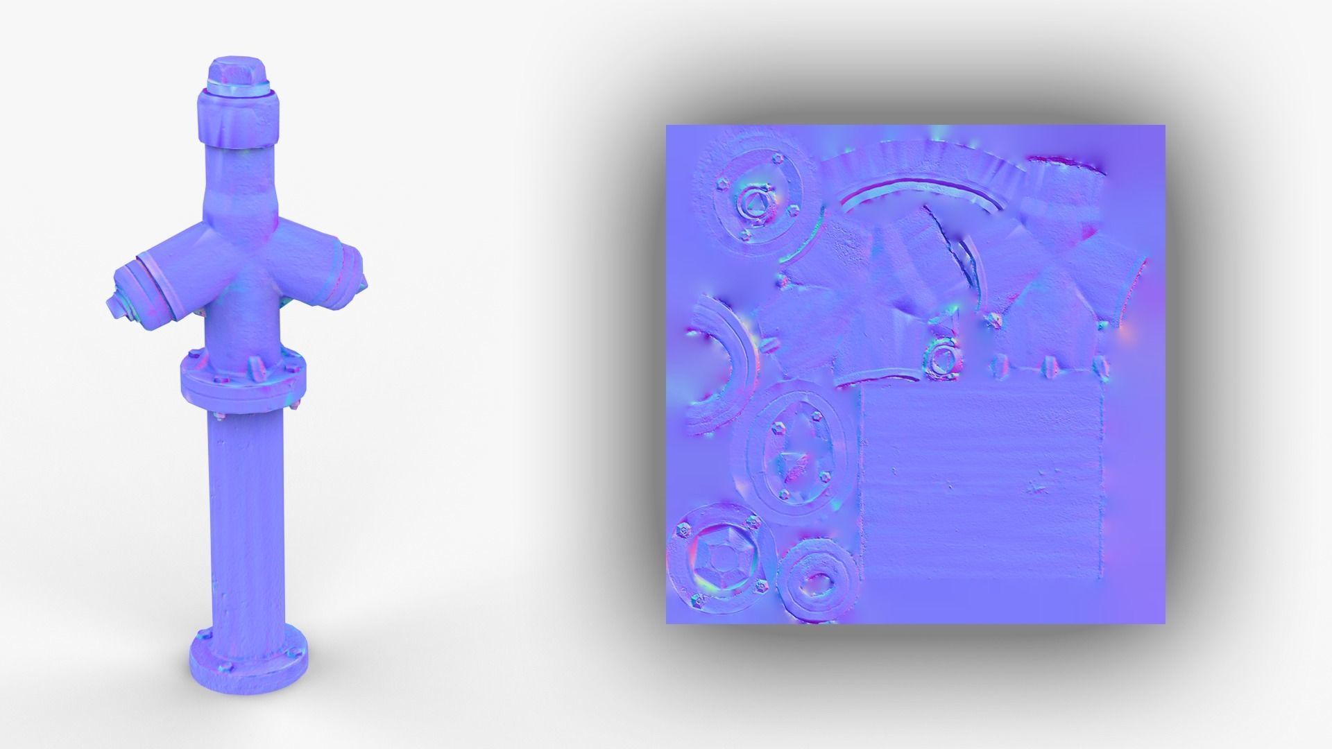 Fire Hydrant 3 Low-poly 3D model_6