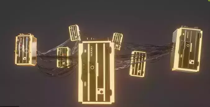 Sci fi Containers Free low-poly 3D model