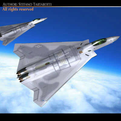 FB-22 fighter jet 3D model_4