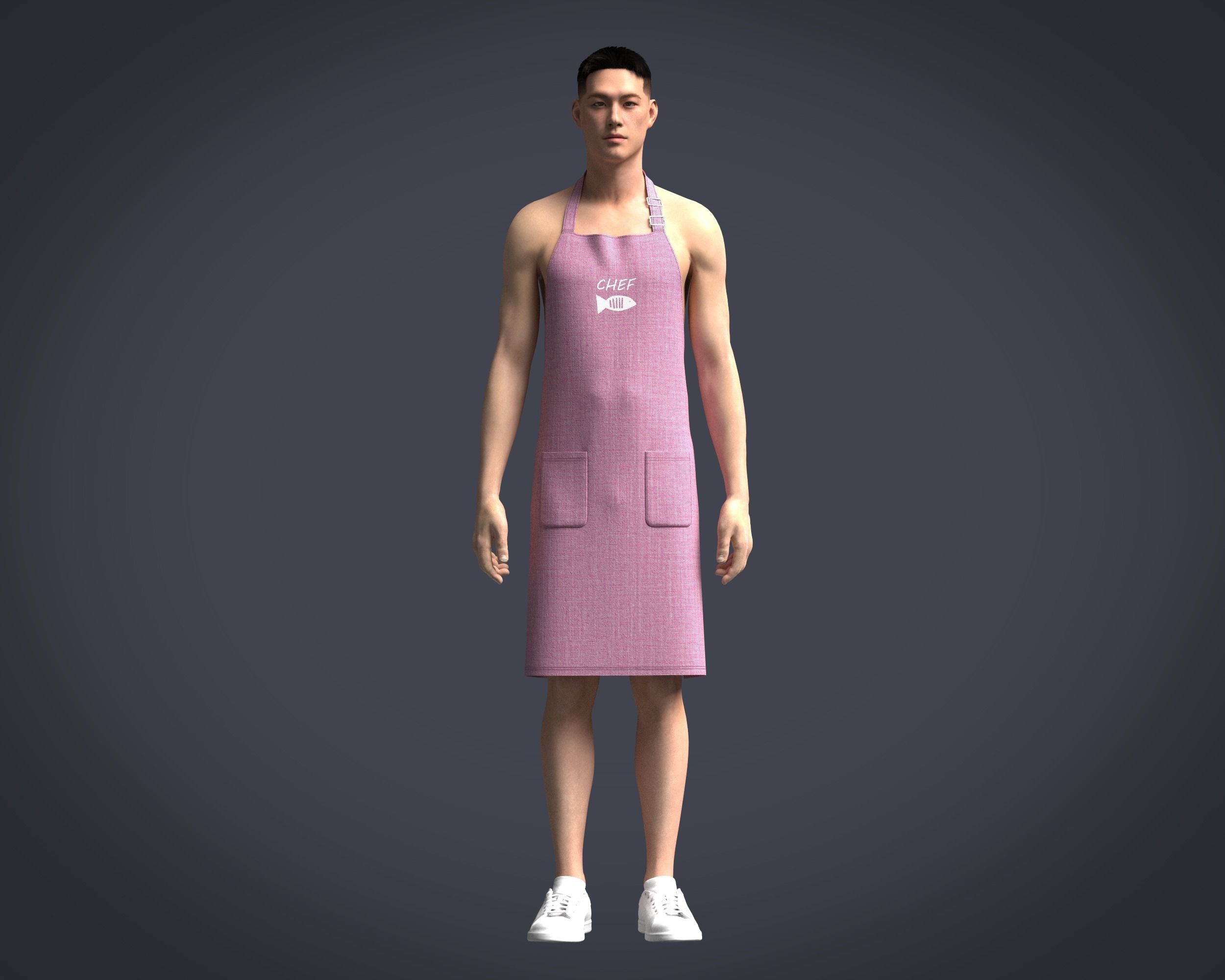 Apron Chef-V4 3D model_6