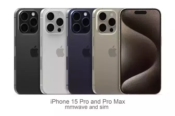 Apple iPhone 15 Pro and Pro Max 3D model