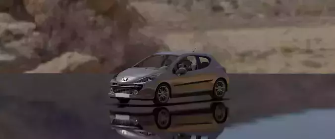 peugeot 206 - photorealistic Low-poly 3D model
