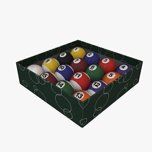 Low Poly Snooker Ball 3D Model Low-poly 3D print model