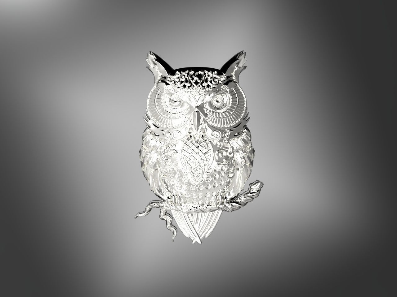 Owl Brooch Free 3D print model_1