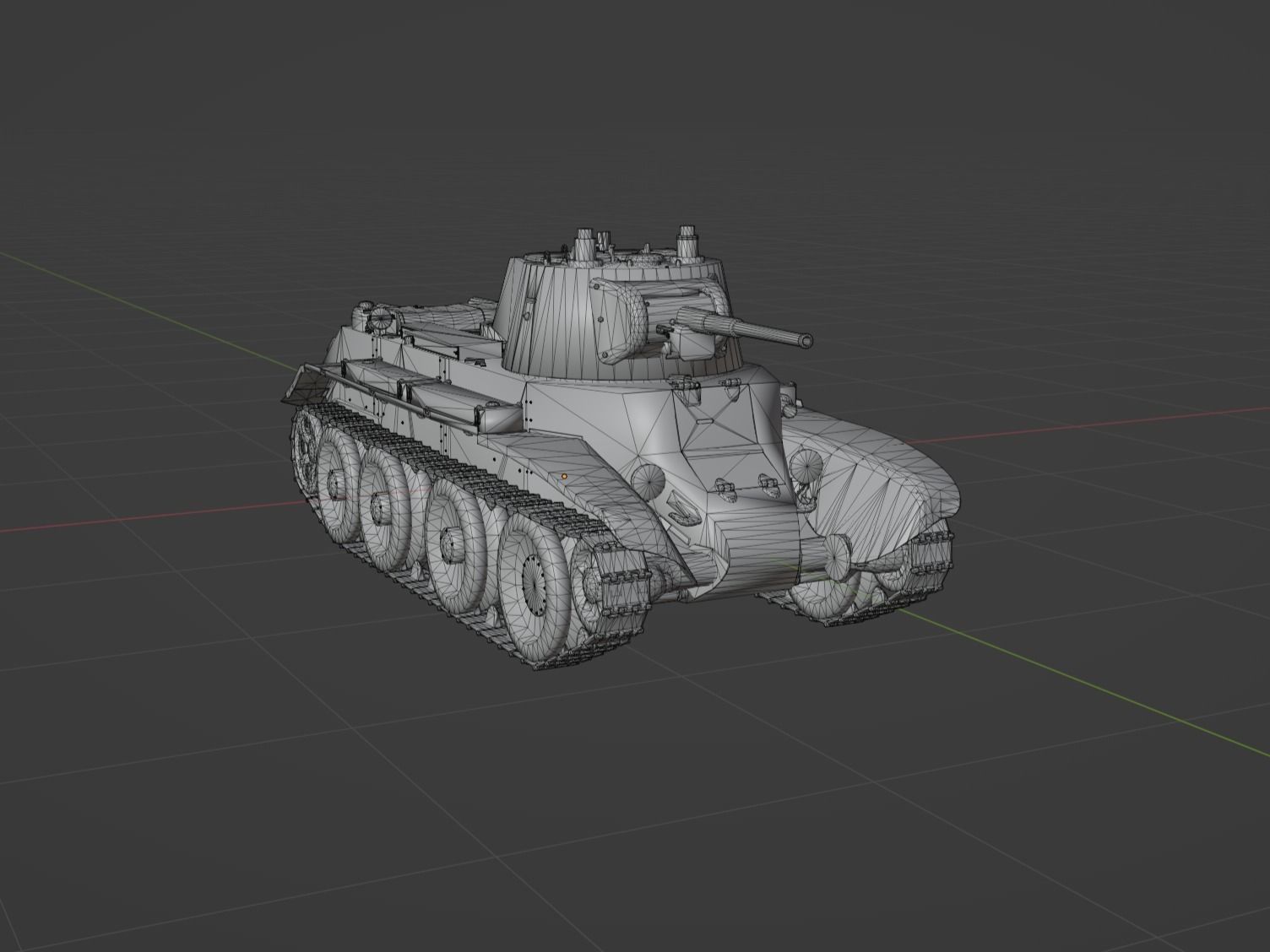 BT7 tank Low-poly 3D model_2