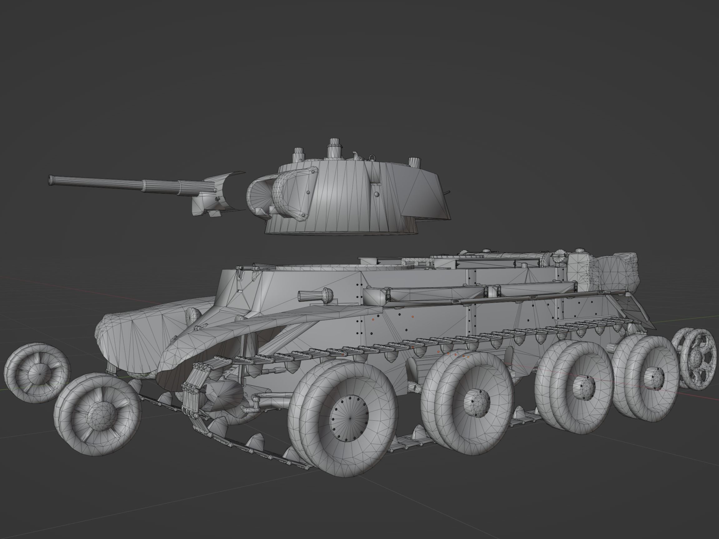 BT7 tank Low-poly 3D model_10