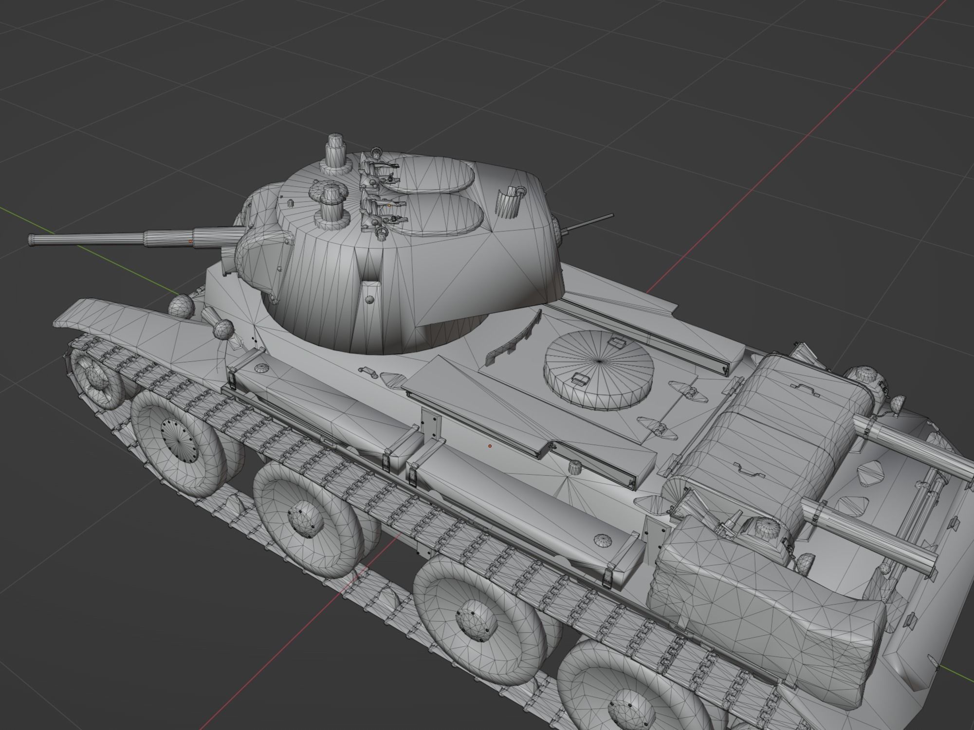 BT7 tank Low-poly 3D model_7