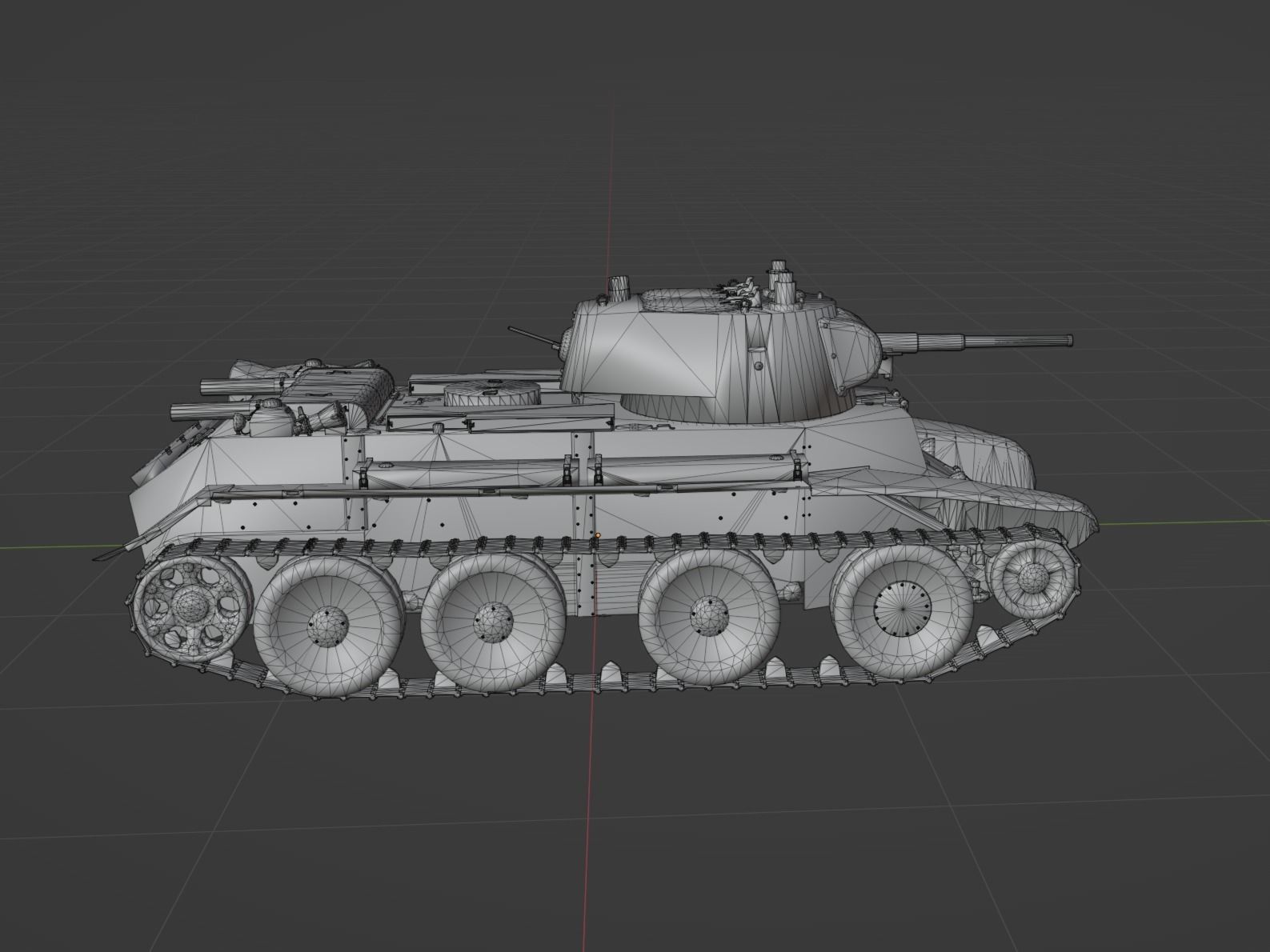 BT7 tank Low-poly 3D model_3