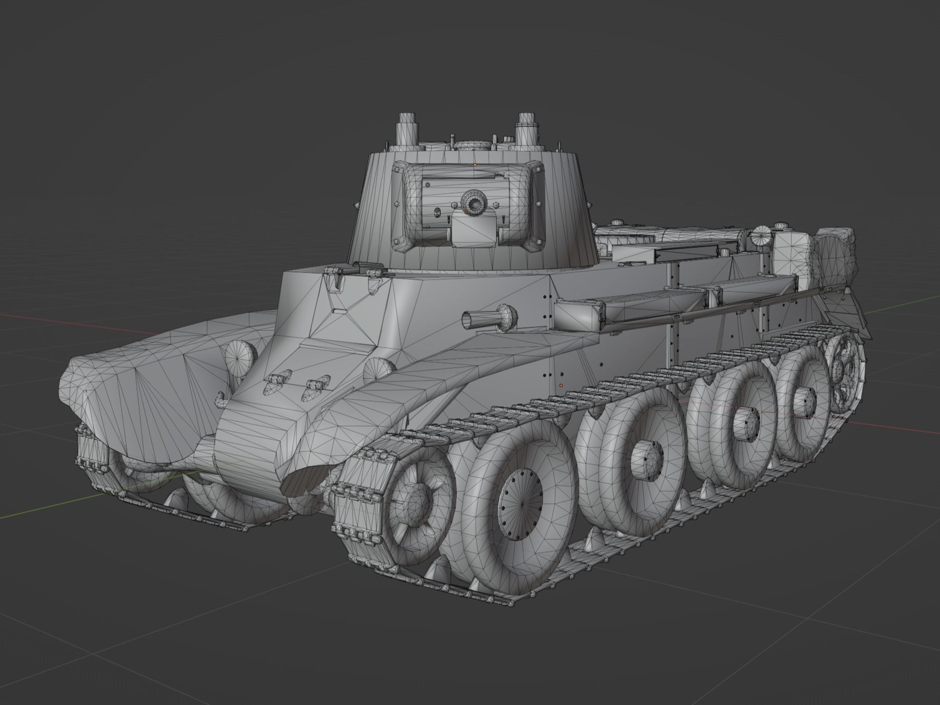 BT7 tank Low-poly 3D model_9