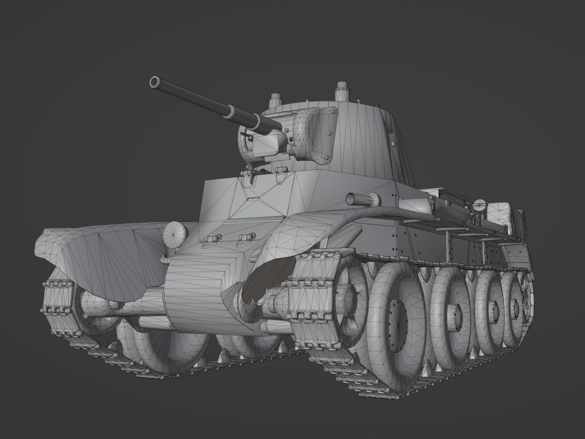 BT7 tank Low-poly 3D model_8
