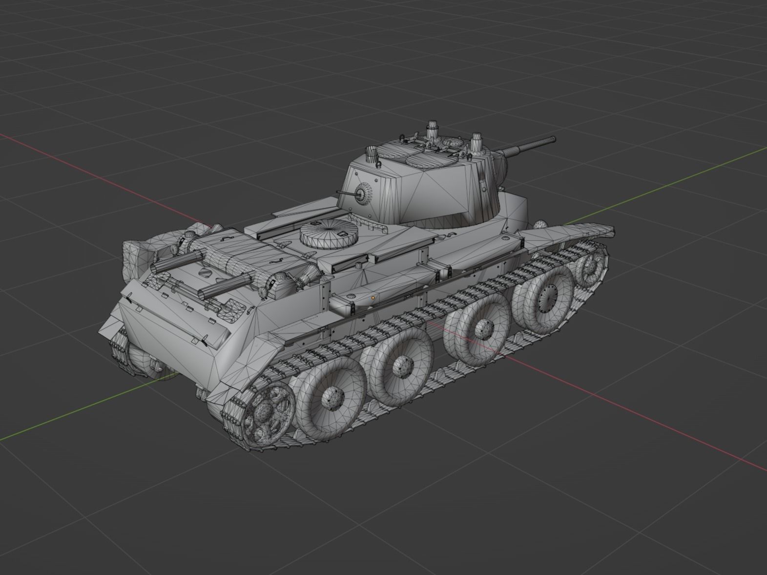 BT7 tank Low-poly 3D model_1