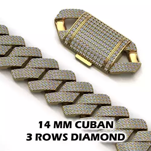 14 MM NEW CUBAN LINK FOR BRACELET OR NECKLACE 3D print model