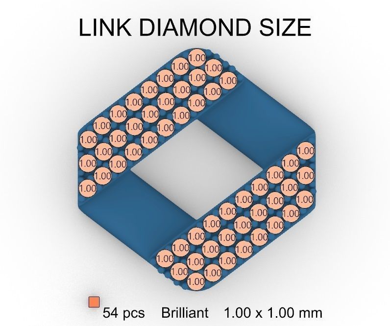 14 MM NEW CUBAN LINK FOR BRACELET OR NECKLACE 3D print model_8