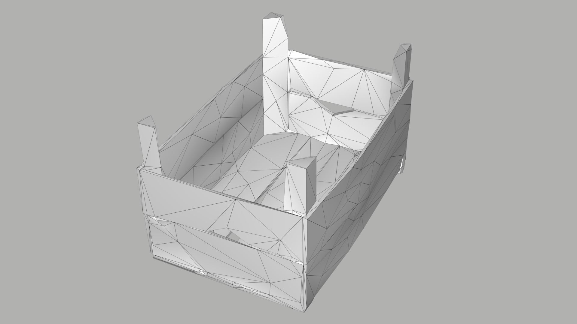 Wooden Crate Fruit Long Scan Low-poly 3D model_13