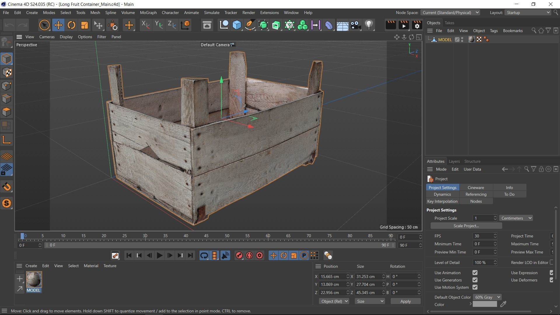 Wooden Crate Fruit Long Scan Low-poly 3D model_22
