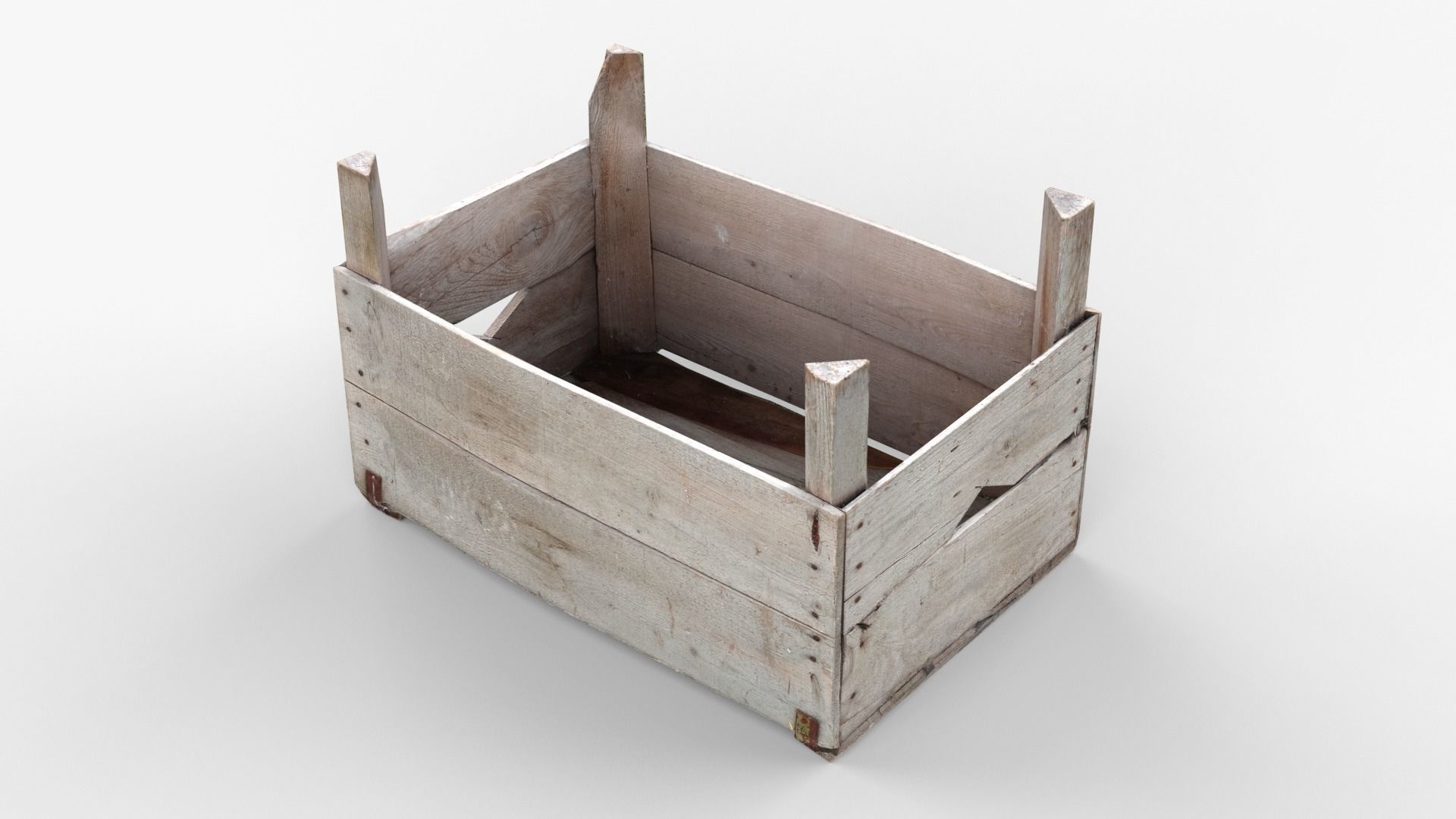 Wooden Crate Fruit Long Scan Low-poly 3D model_2