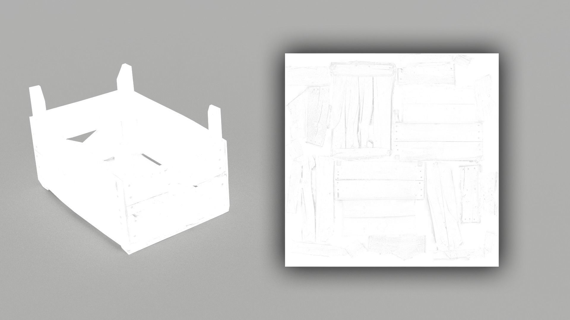 Wooden Crate Fruit Long Scan Low-poly 3D model_7