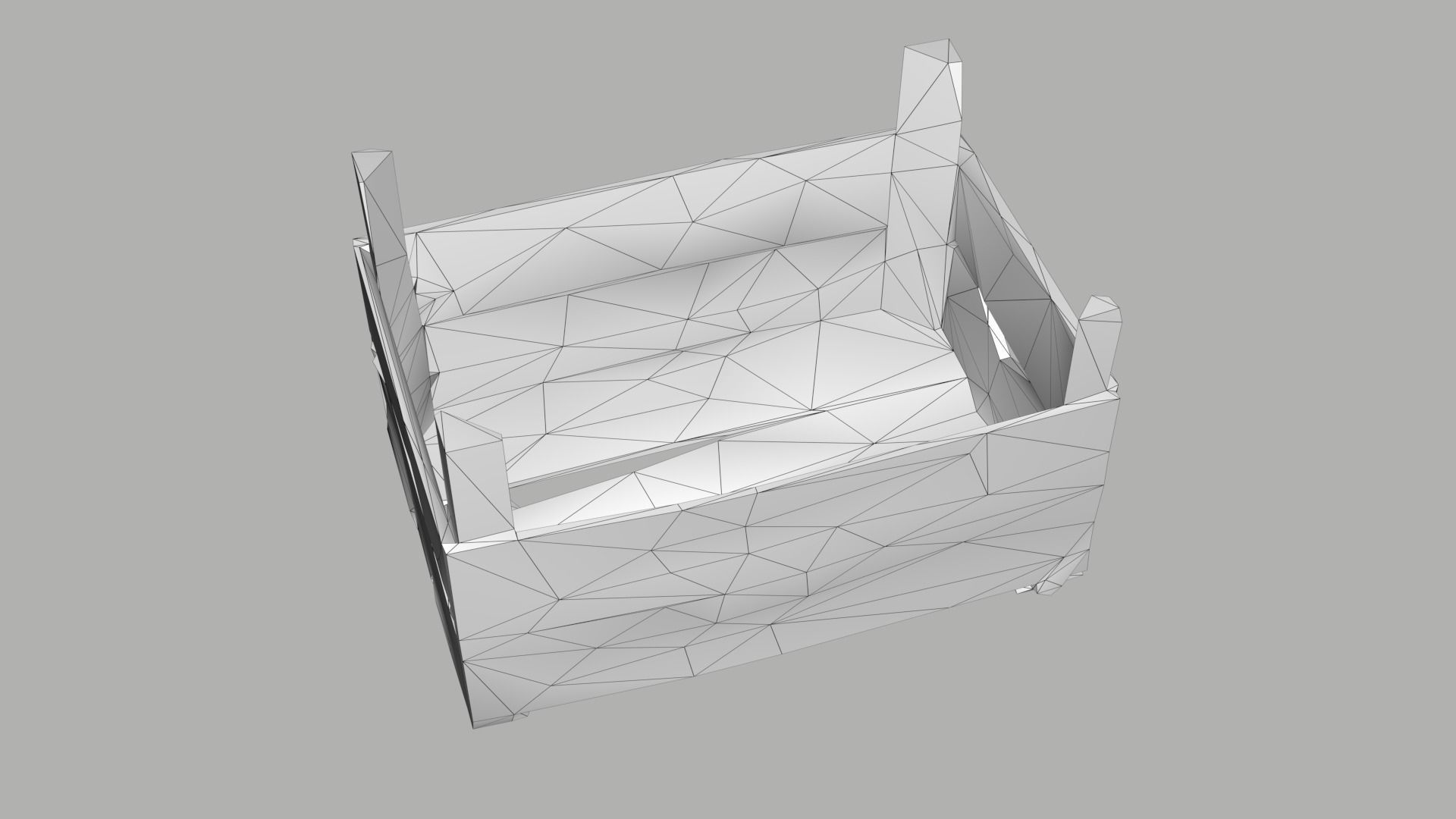 Wooden Crate Fruit Long Scan Low-poly 3D model_14