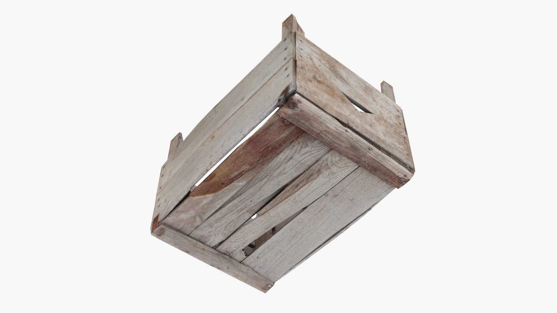 Wooden Crate Fruit Long Scan Low-poly 3D model_4