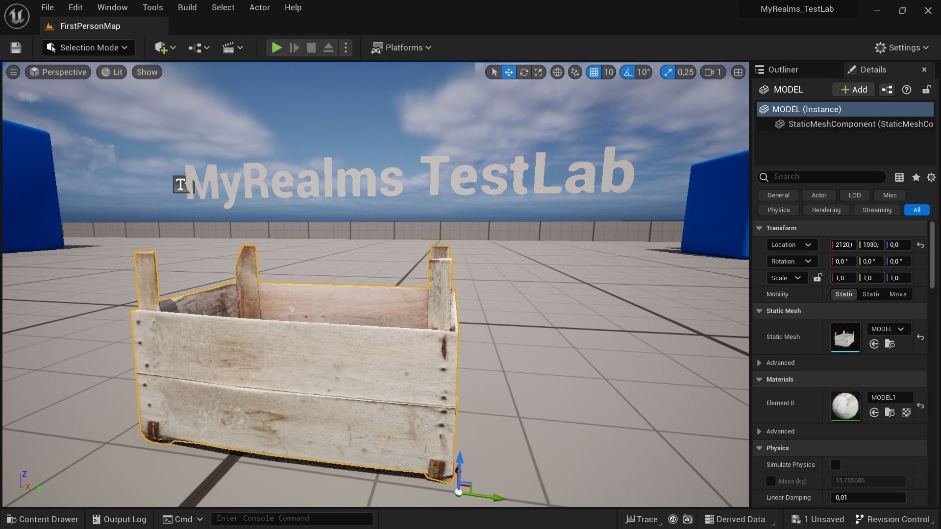 Wooden Crate Fruit Long Scan Low-poly 3D model_24