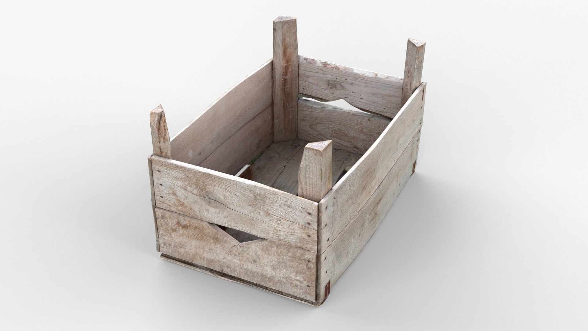 Wooden Crate Fruit Long Scan Low-poly 3D model_1