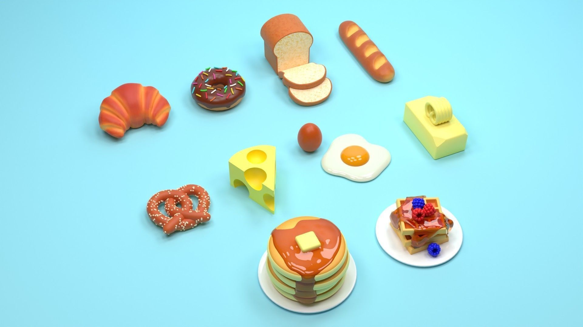 Food Pack 001 3D model_2