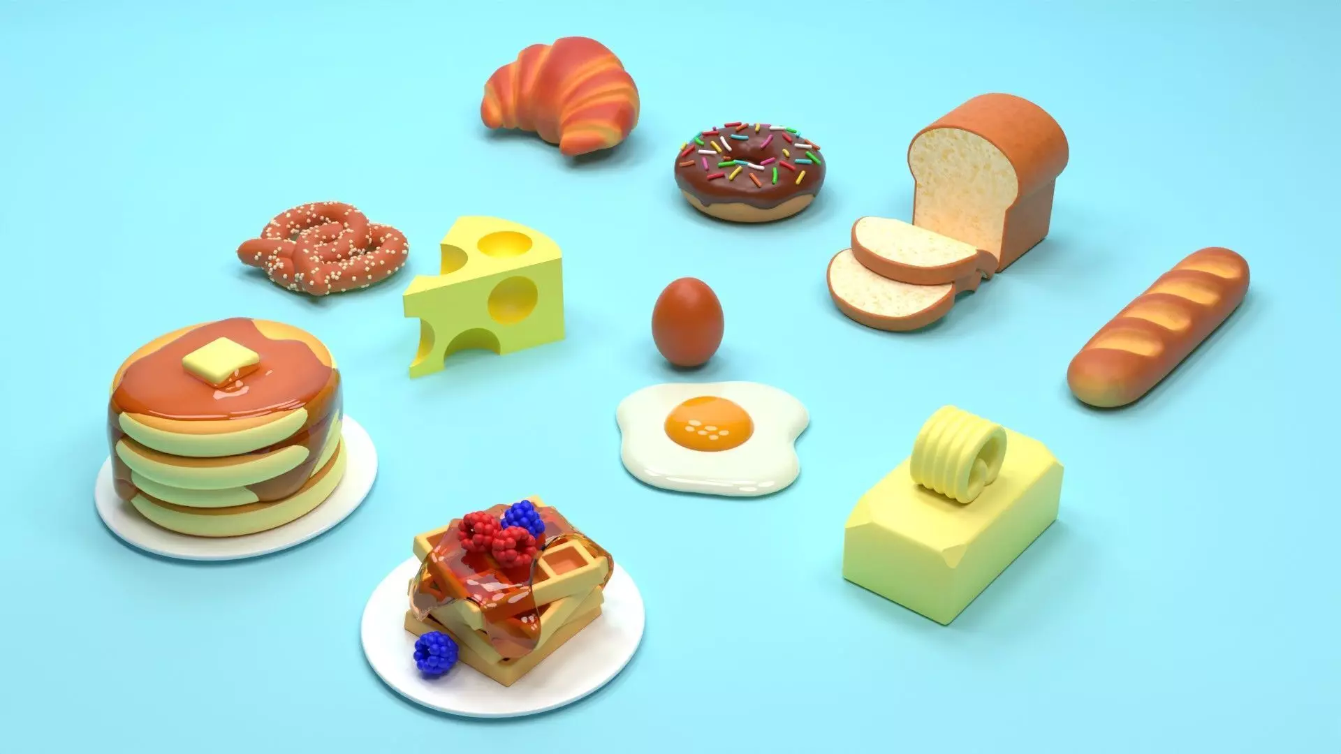 Food Pack 001 3D model_0