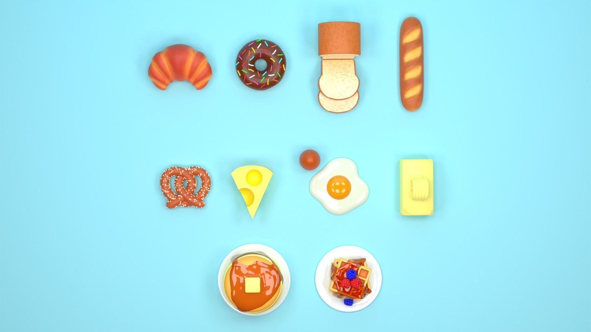 Food Pack 001 3D model_4