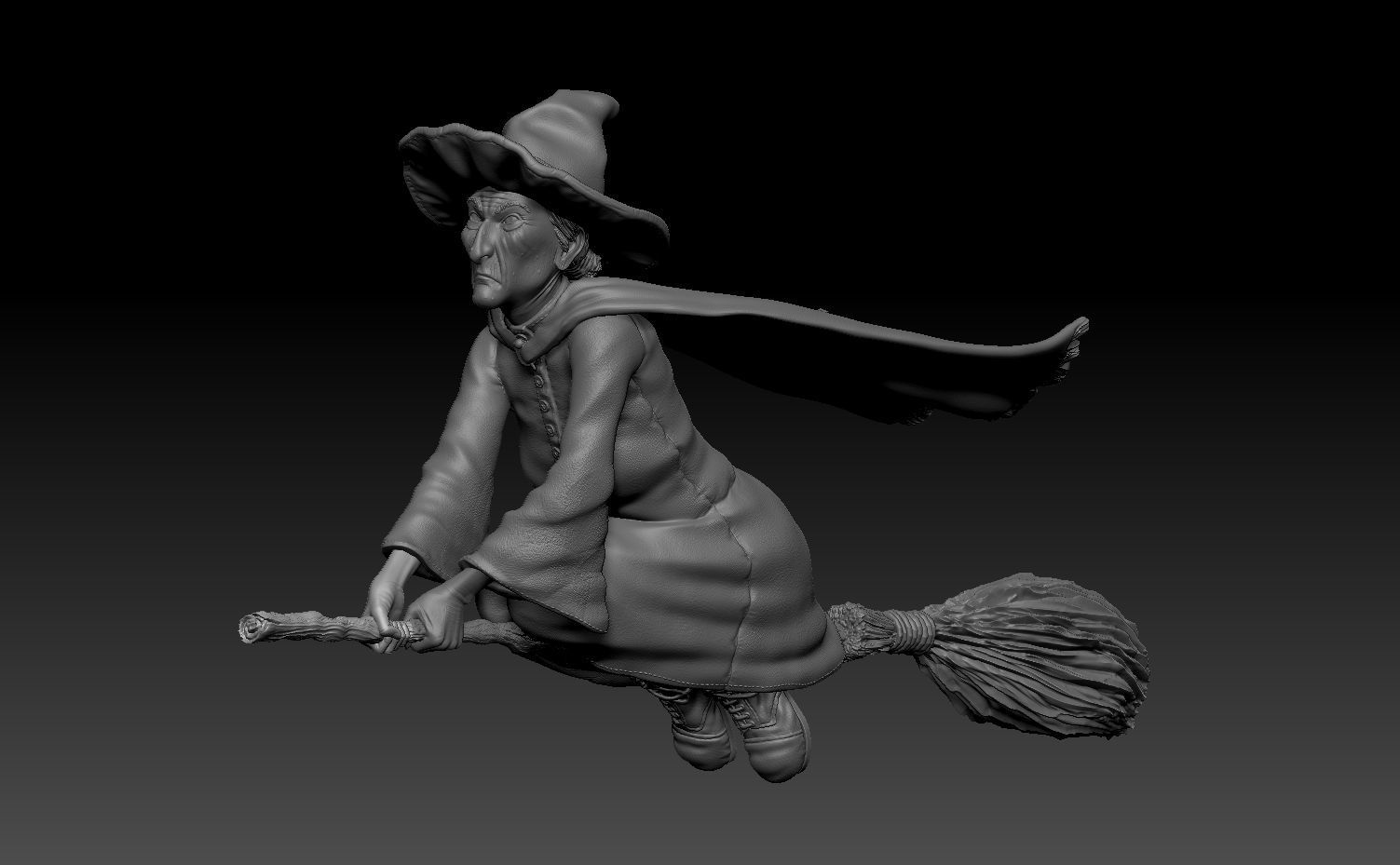 Granny Weatherwax  Witch Discworld Terry Pratchett Wyrd Sisters 3D print model_8