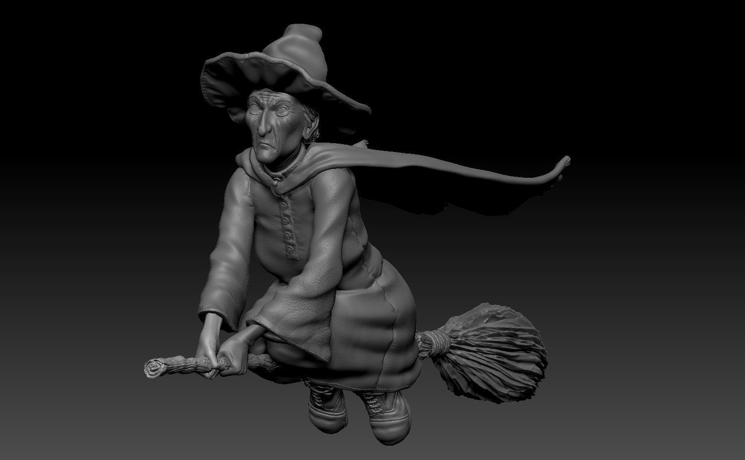 Granny Weatherwax  Witch Discworld Terry Pratchett Wyrd Sisters 3D print model_4