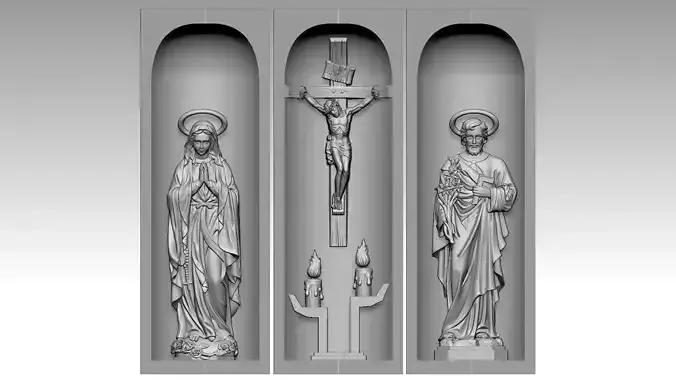 Cross Box - Jesus Christ - Virgin Mary - Saint Joseph