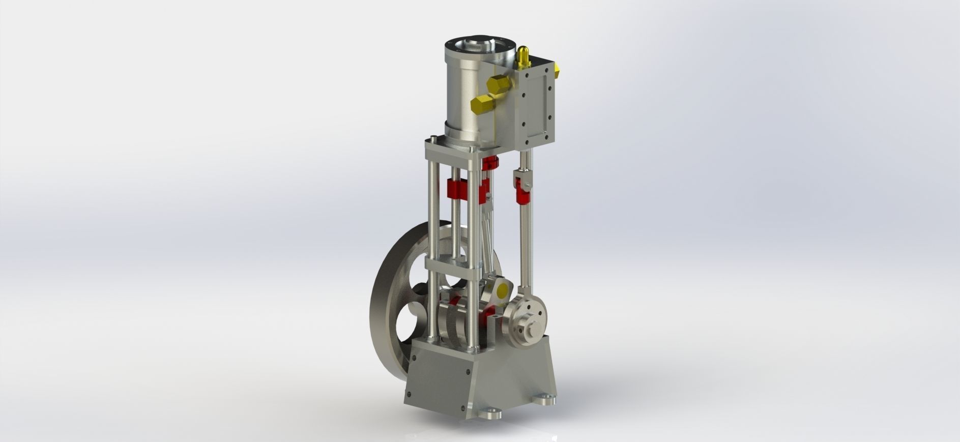 A SIMPLE 1  CYLINDER VERTICAL STEAM ENGINE WITH SLIDE VALVE 3D model_3