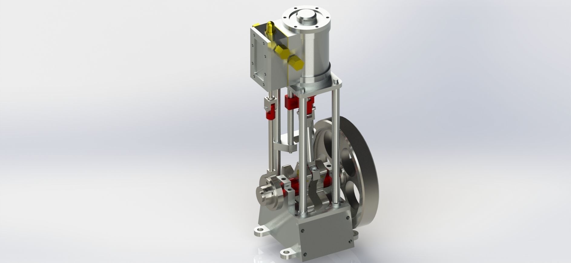 A SIMPLE 1  CYLINDER VERTICAL STEAM ENGINE WITH SLIDE VALVE 3D model_4