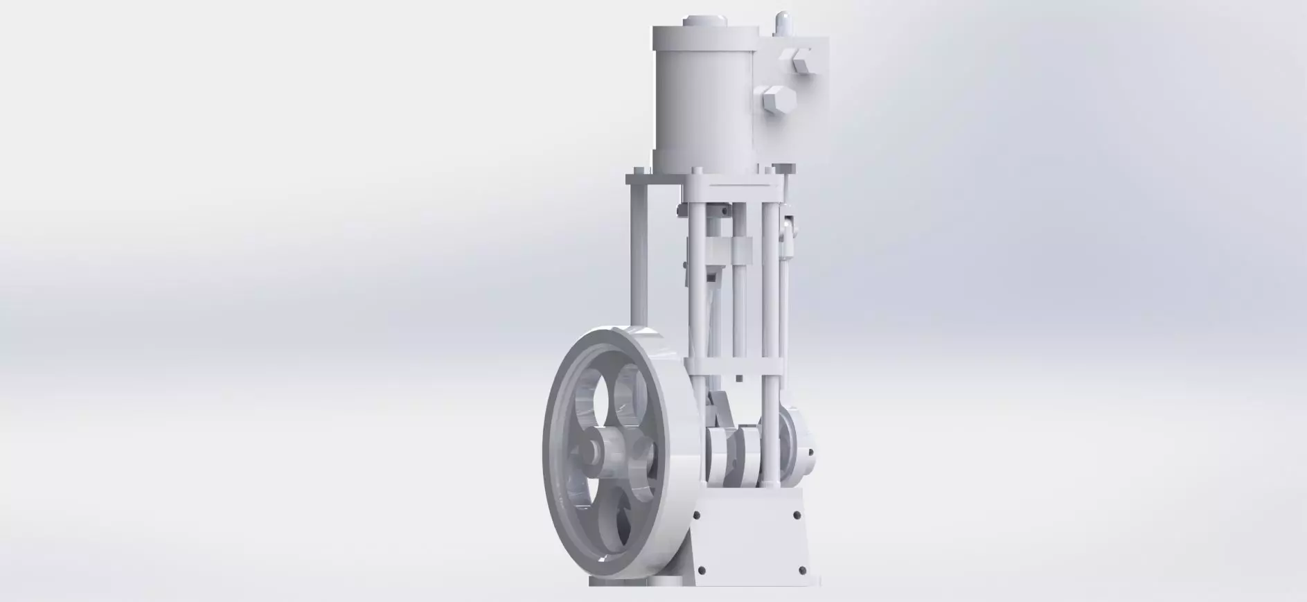 A SIMPLE 1  CYLINDER VERTICAL STEAM ENGINE WITH SLIDE VALVE 3D model_0