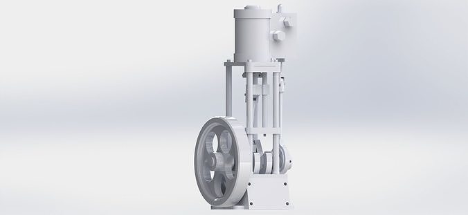 A SIMPLE 1  CYLINDER VERTICAL STEAM ENGINE WITH SLIDE VALVE 3D model