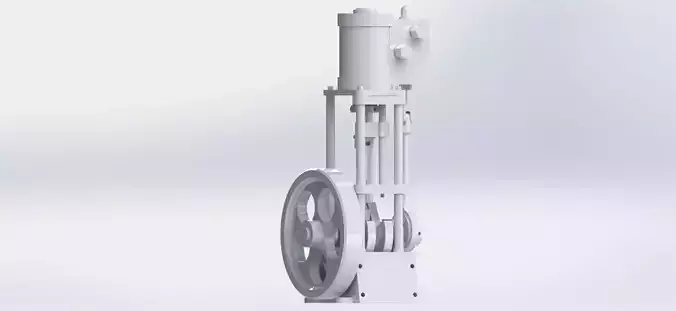 A SIMPLE 1  CYLINDER VERTICAL STEAM ENGINE WITH SLIDE VALVE 3D model