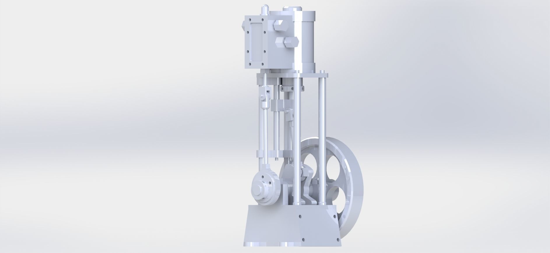 A SIMPLE 1  CYLINDER VERTICAL STEAM ENGINE WITH SLIDE VALVE 3D model_2