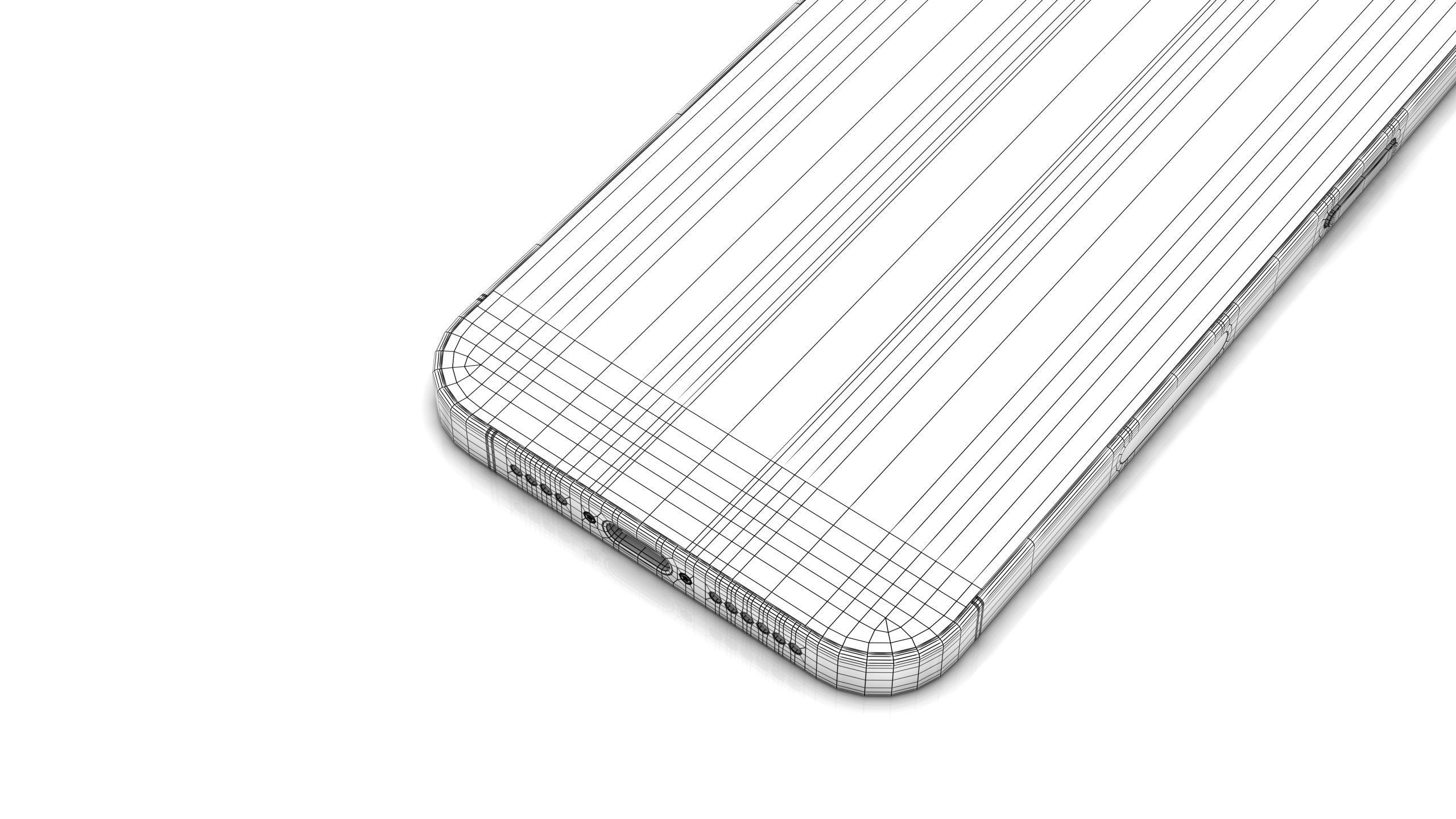 Apple iPhone 15 pro max Natural Titanium Low-poly 3D model_24