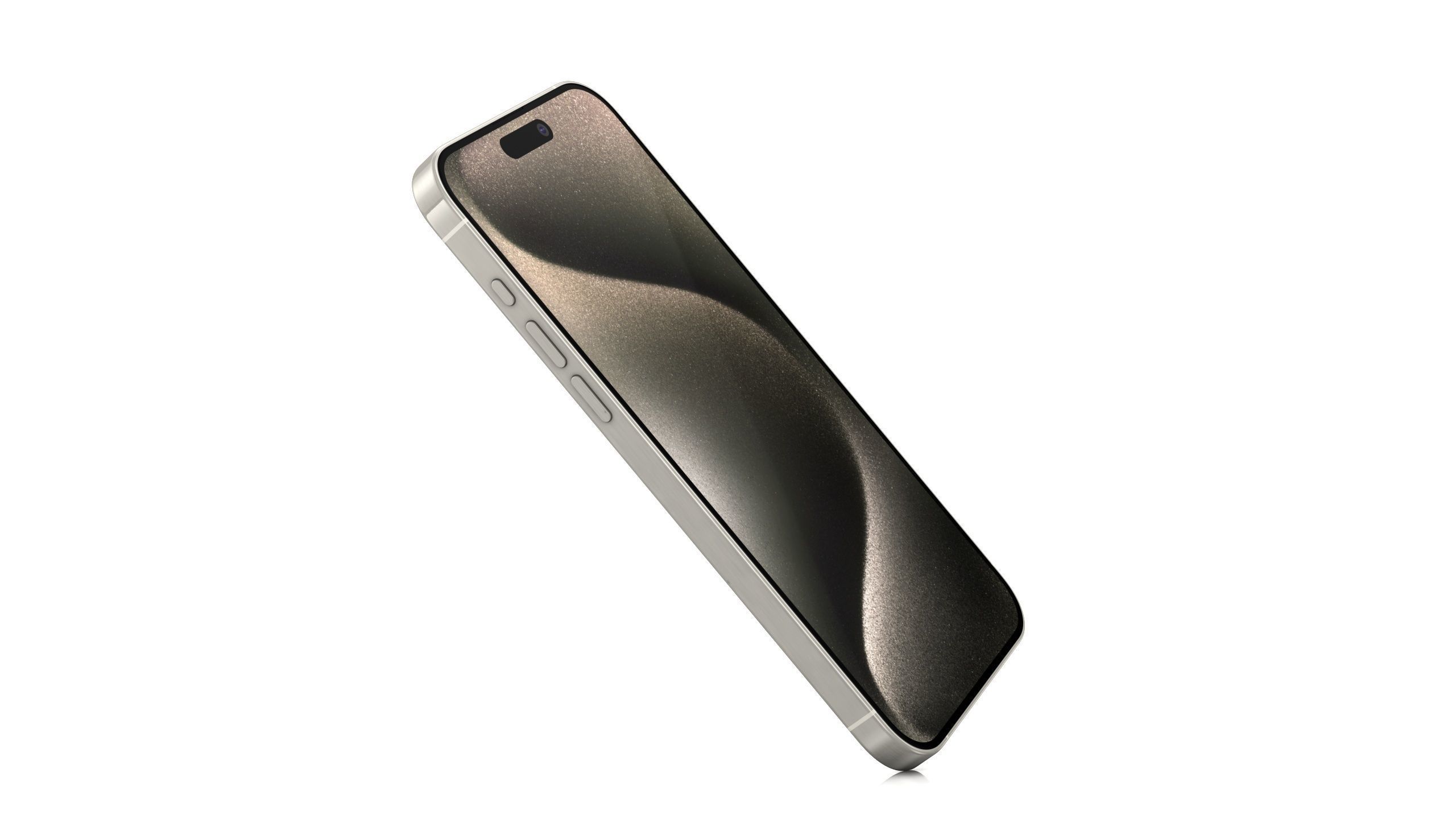Apple iPhone 15 pro max Natural Titanium Low-poly 3D model_5