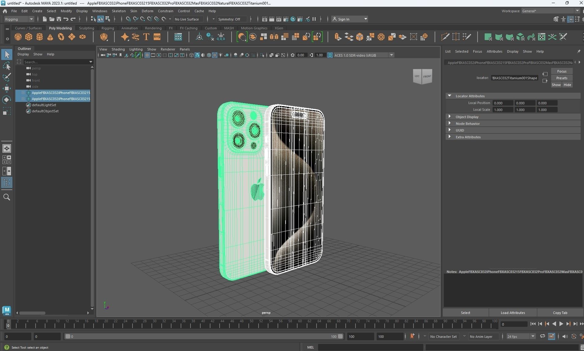 Apple iPhone 15 pro max Natural Titanium Low-poly 3D model_33