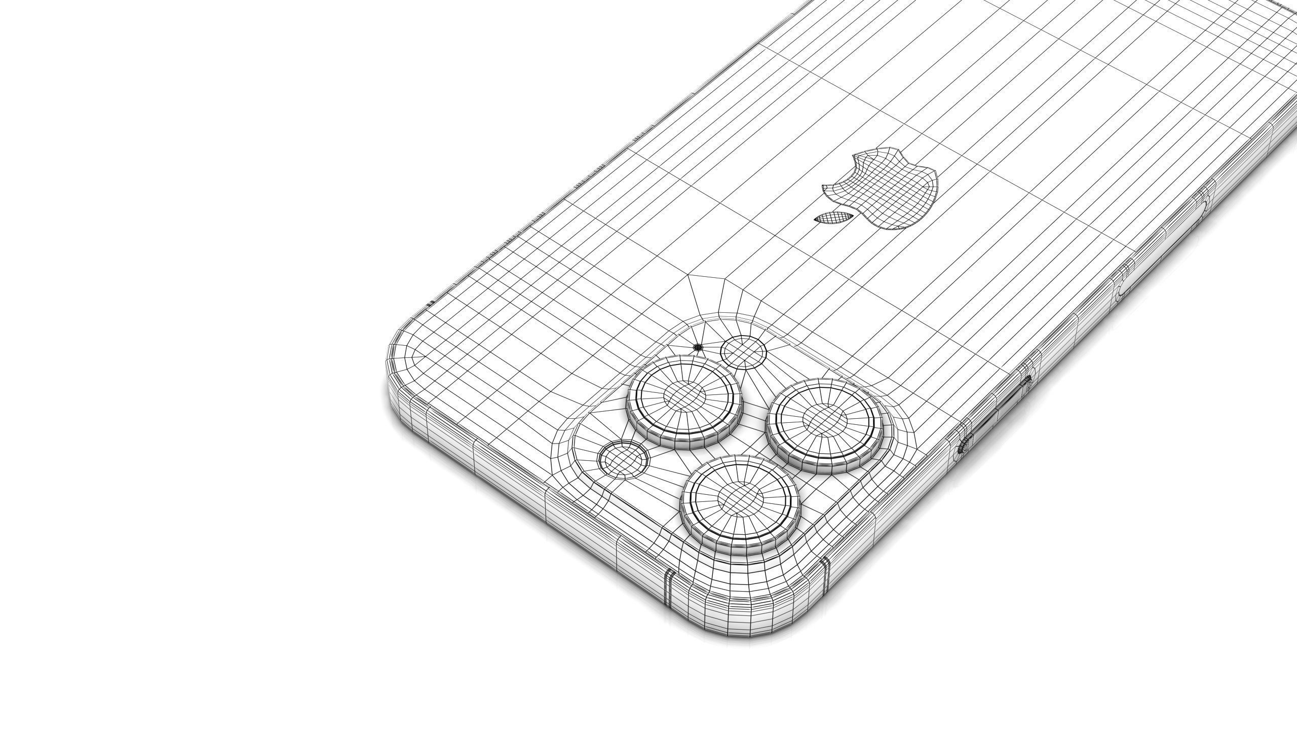 Apple iPhone 15 pro max Natural Titanium Low-poly 3D model_26