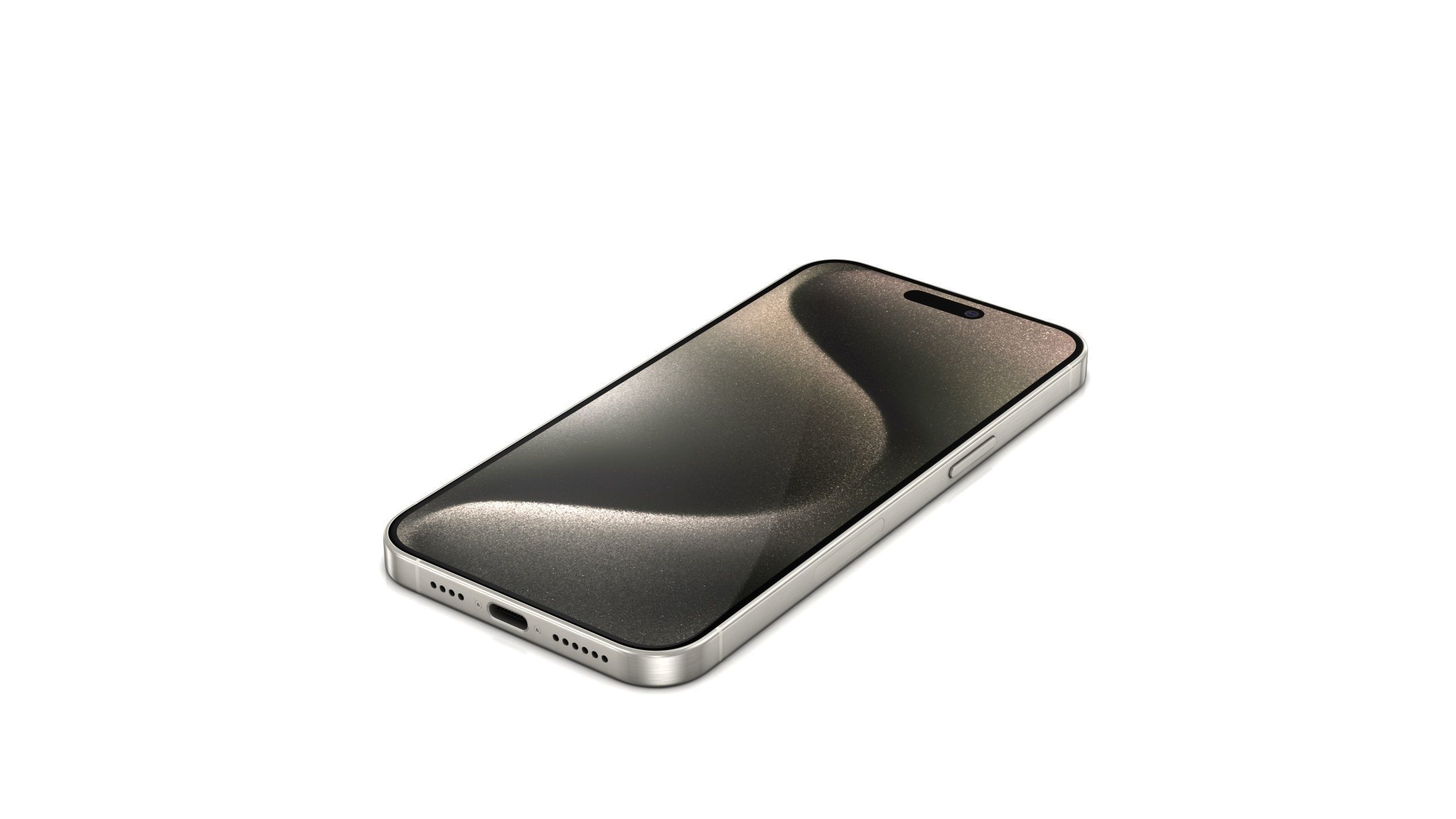 Apple iPhone 15 pro max Natural Titanium Low-poly 3D model_8