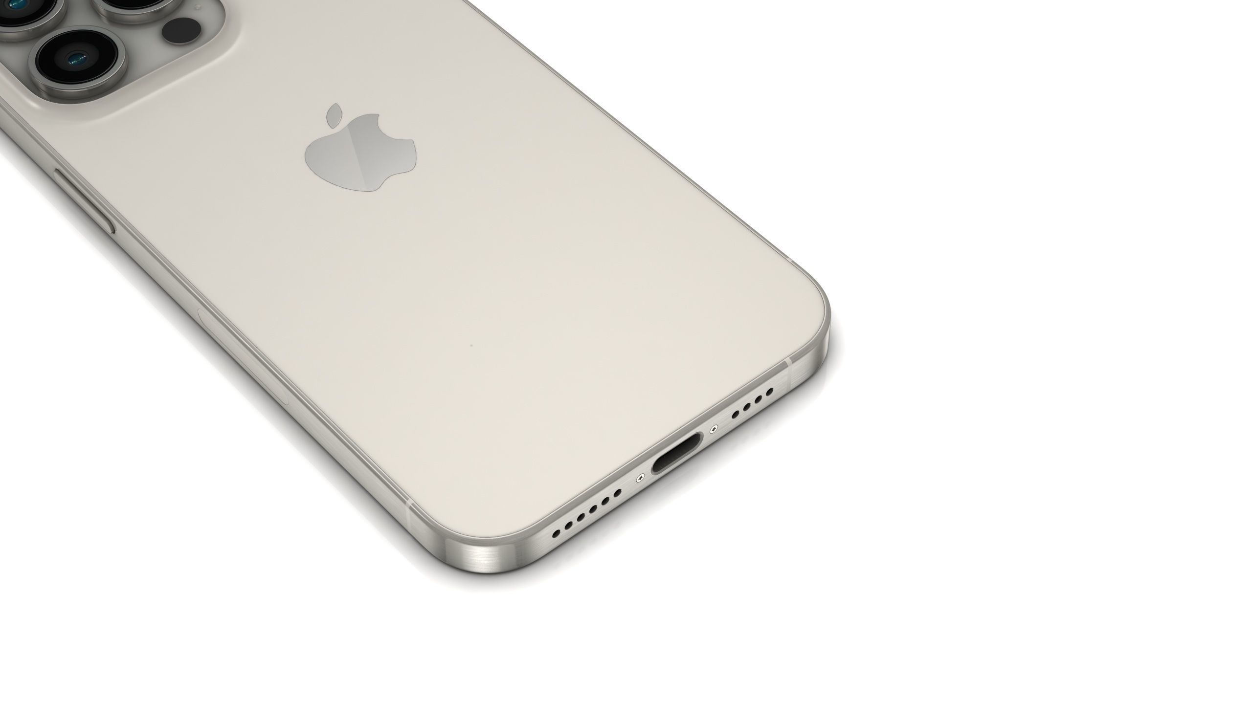 Apple iPhone 15 pro max Natural Titanium Low-poly 3D model_12