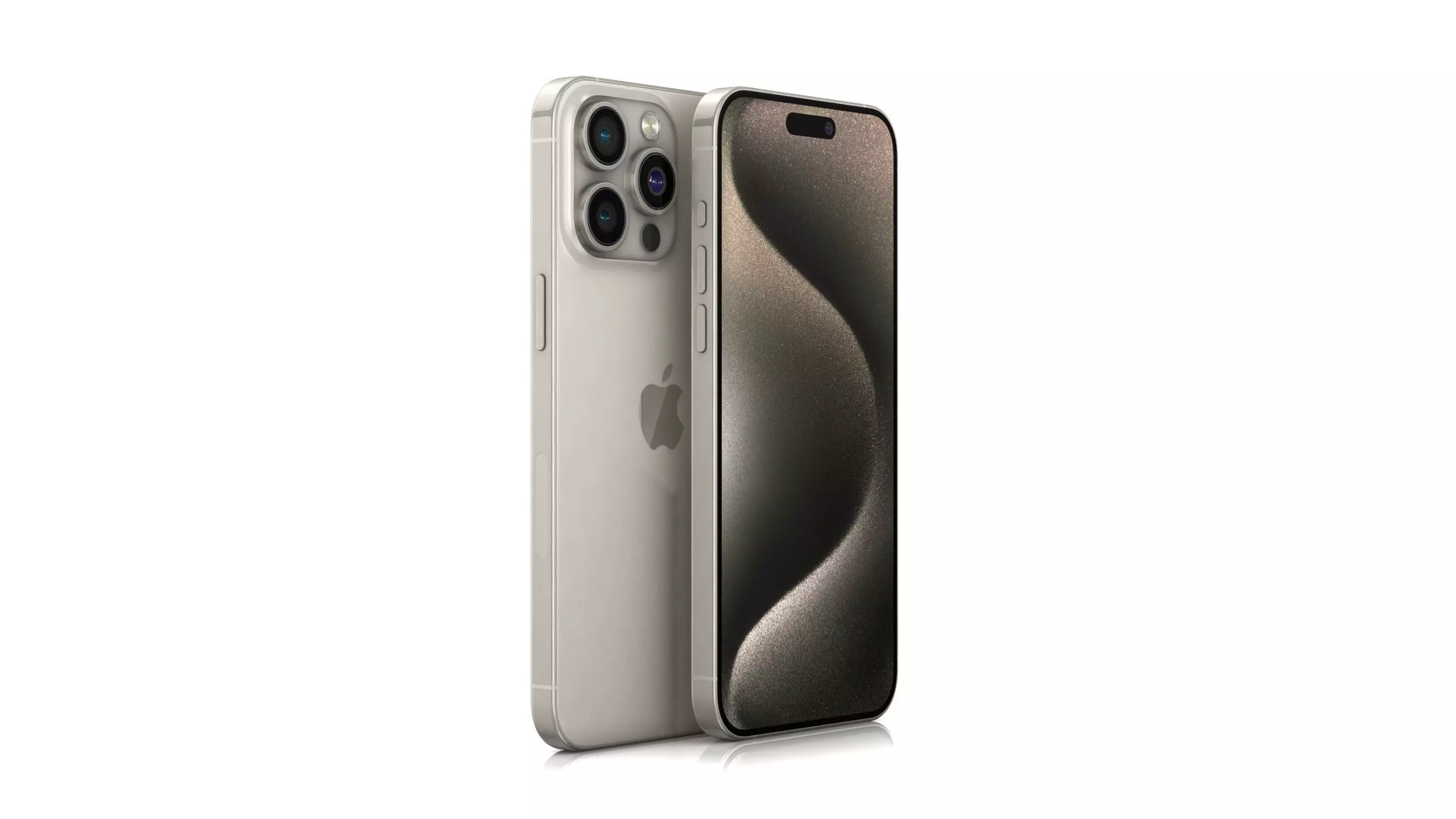Apple iPhone 15 pro max Natural Titanium Low-poly 3D model_0