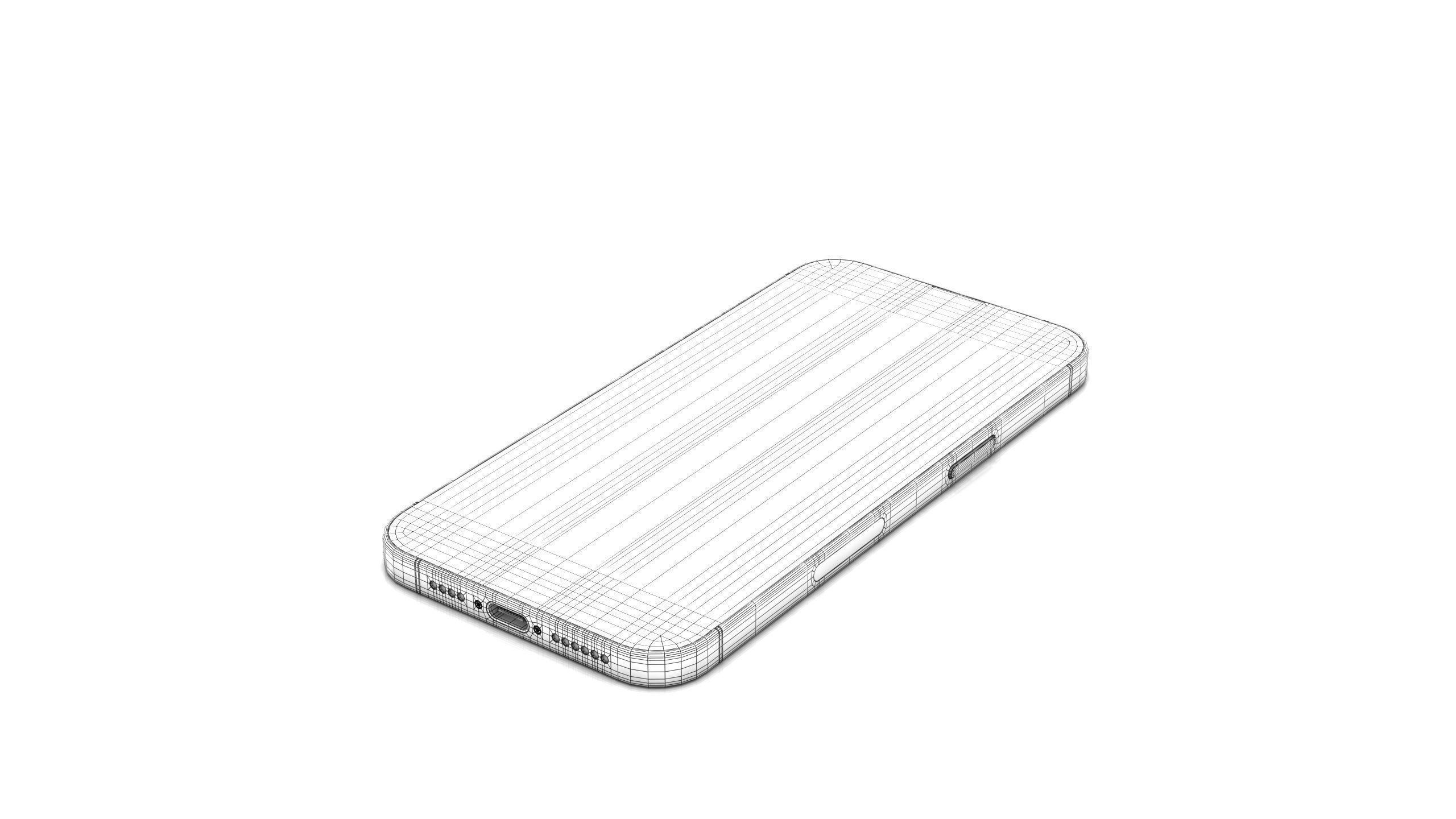 Apple iPhone 15 pro max Natural Titanium Low-poly 3D model_23