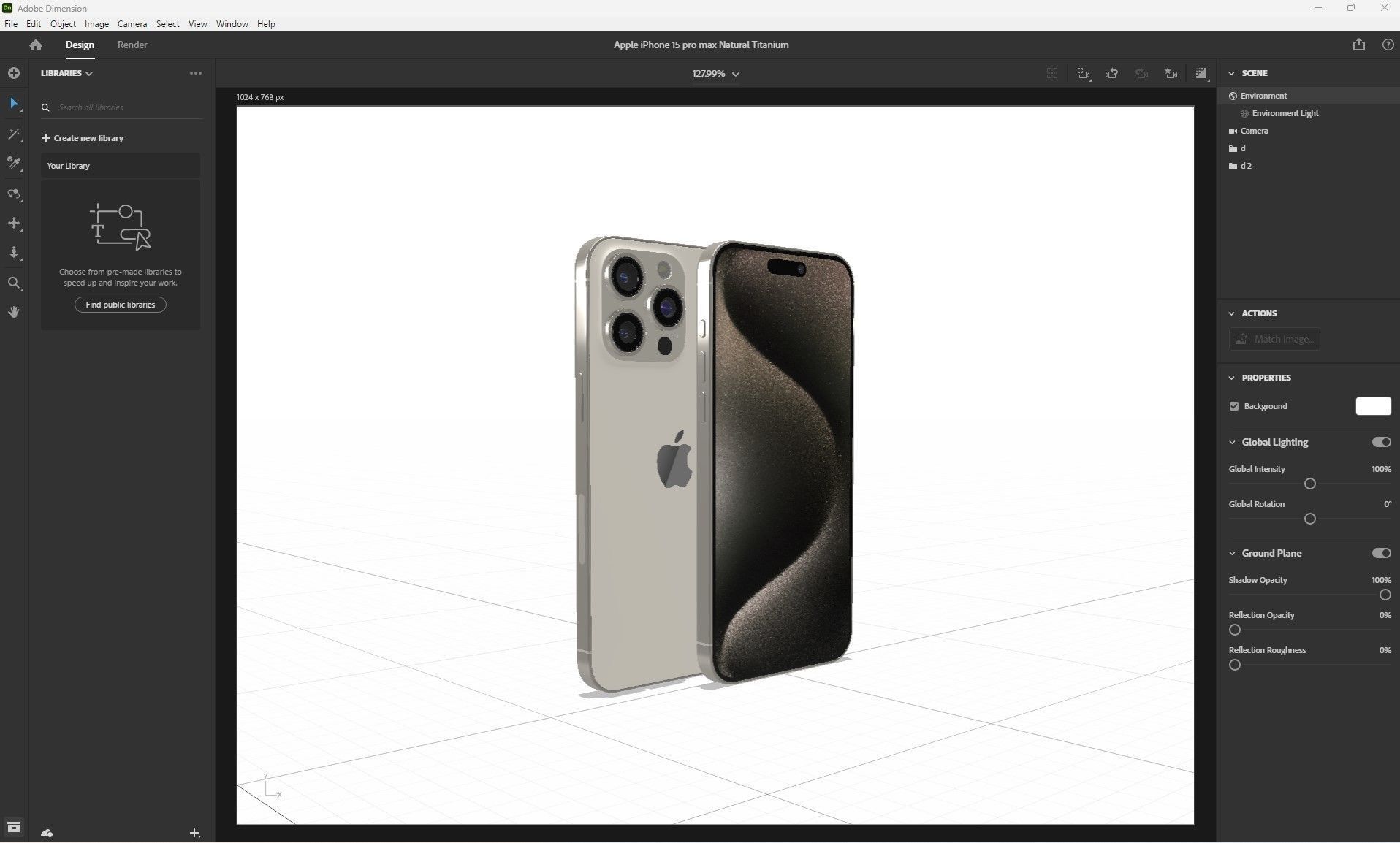 Apple iPhone 15 pro max Natural Titanium Low-poly 3D model_29