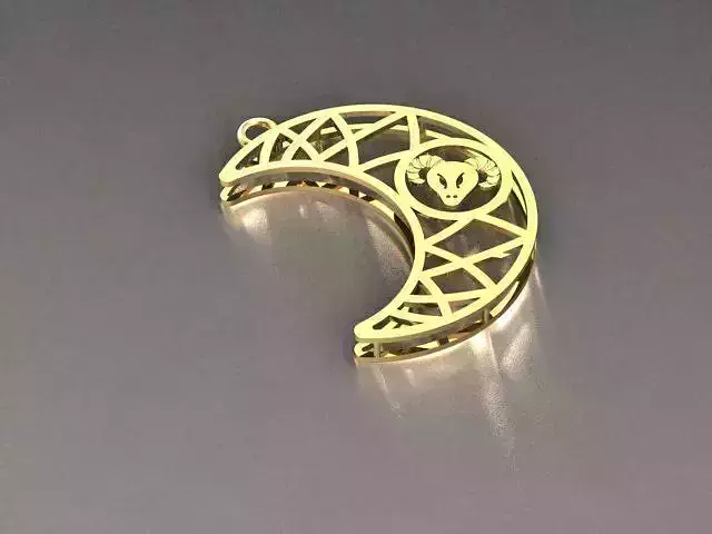 3d printable moon pendant model Free 3D print model